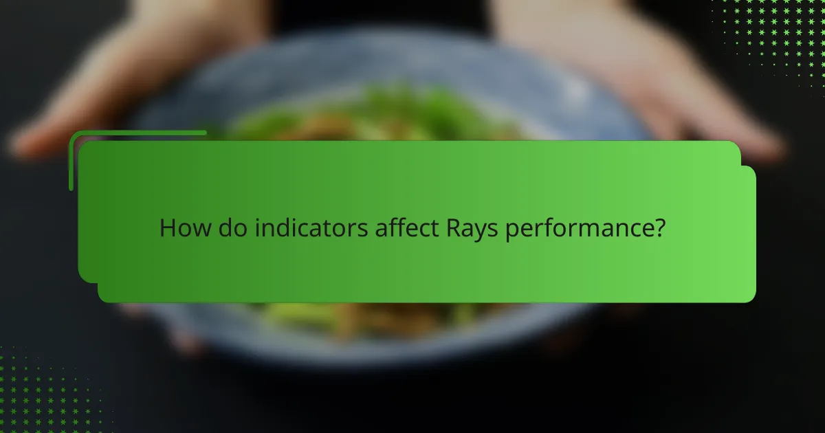 How do indicators affect Rays performance?