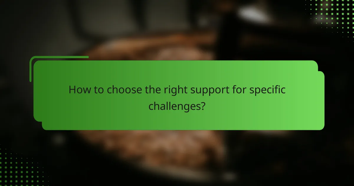 How to choose the right support for specific challenges?