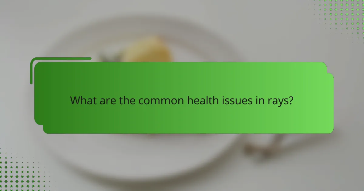 What are the common health issues in rays?