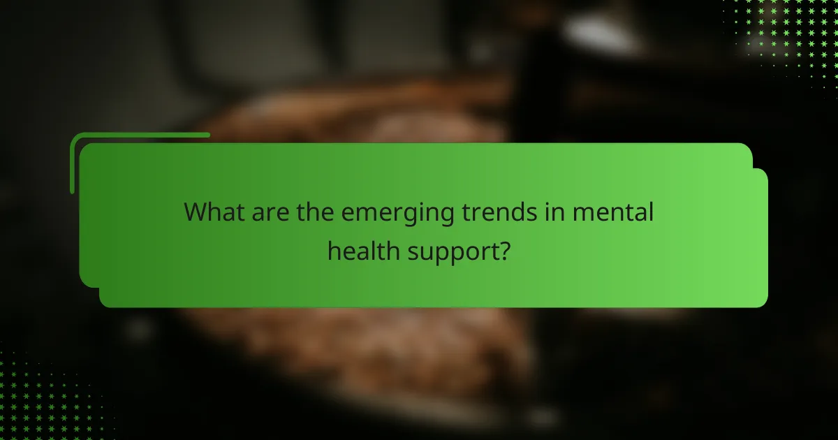 What are the emerging trends in mental health support?