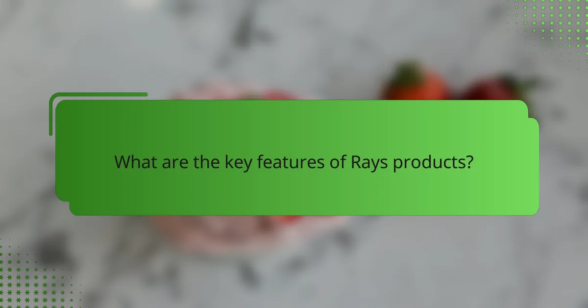 What are the key features of Rays products?