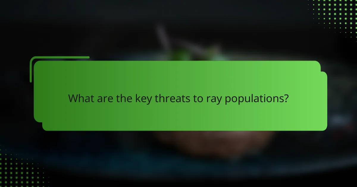 What are the key threats to ray populations?
