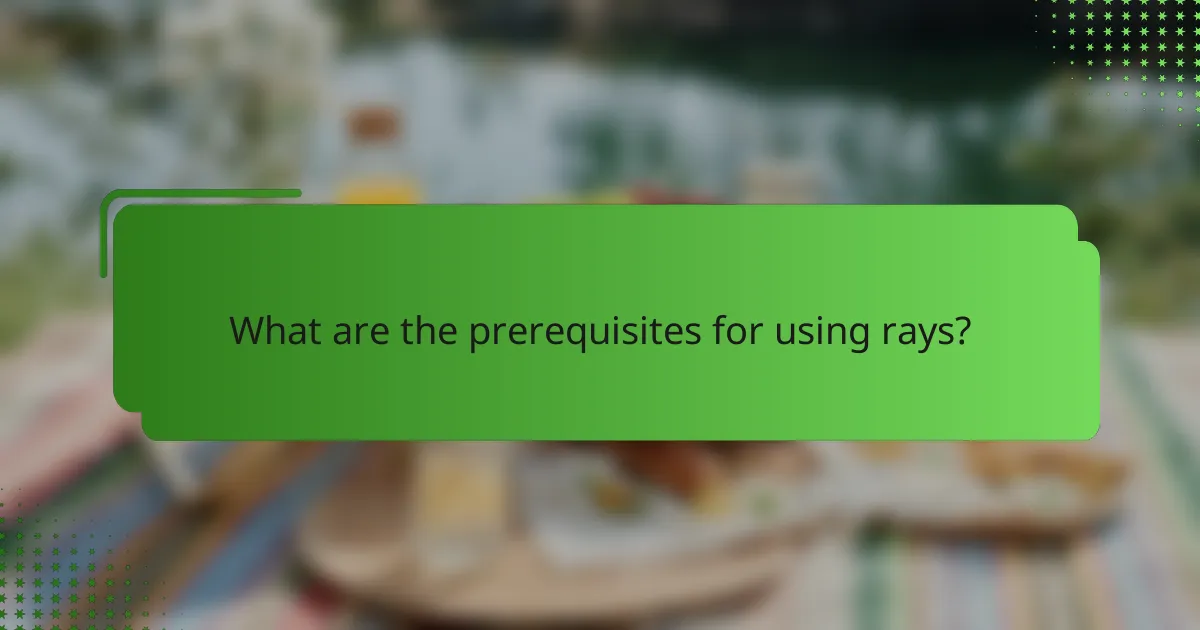 What are the prerequisites for using rays?