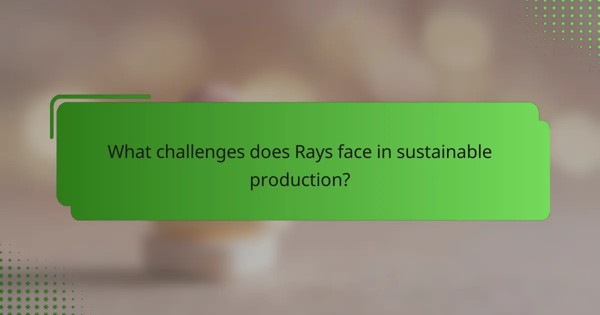 What challenges does Rays face in sustainable production?