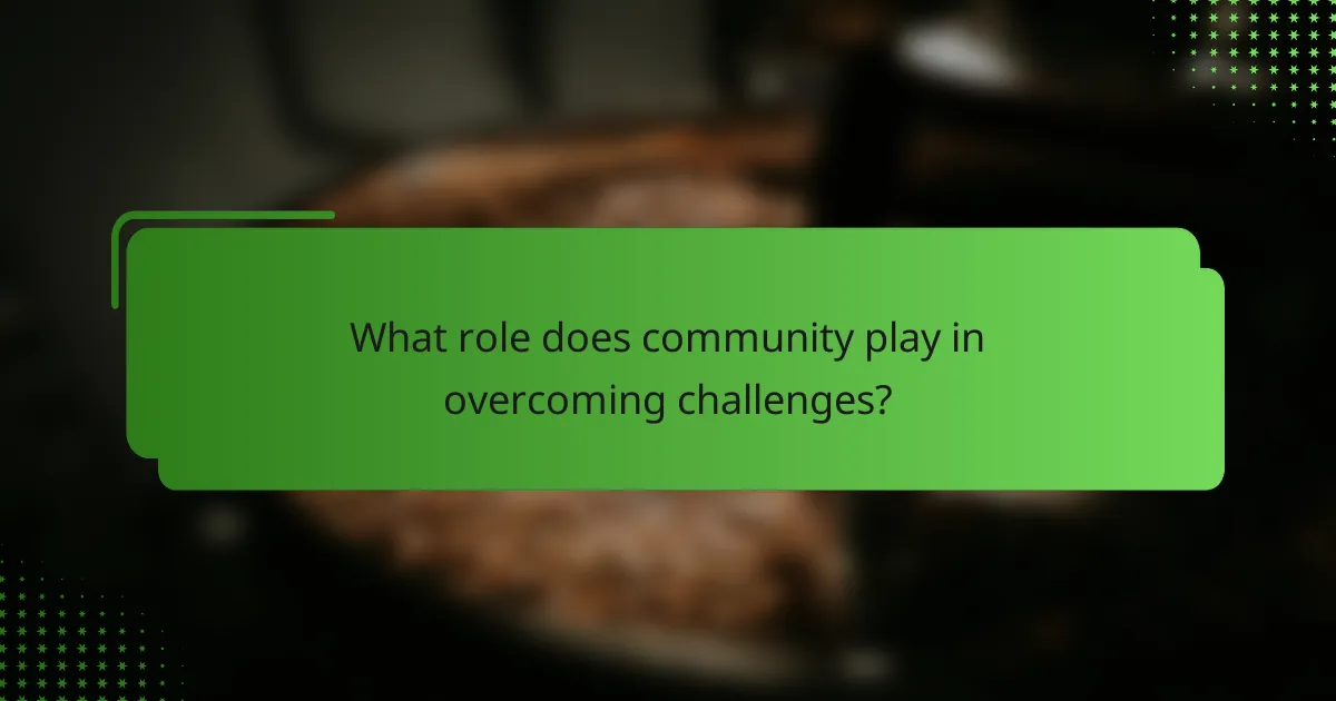 What role does community play in overcoming challenges?