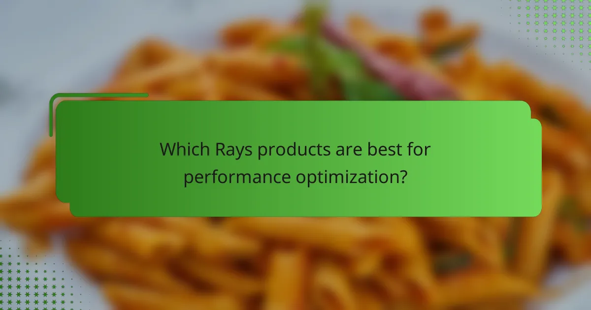 Which Rays products are best for performance optimization?